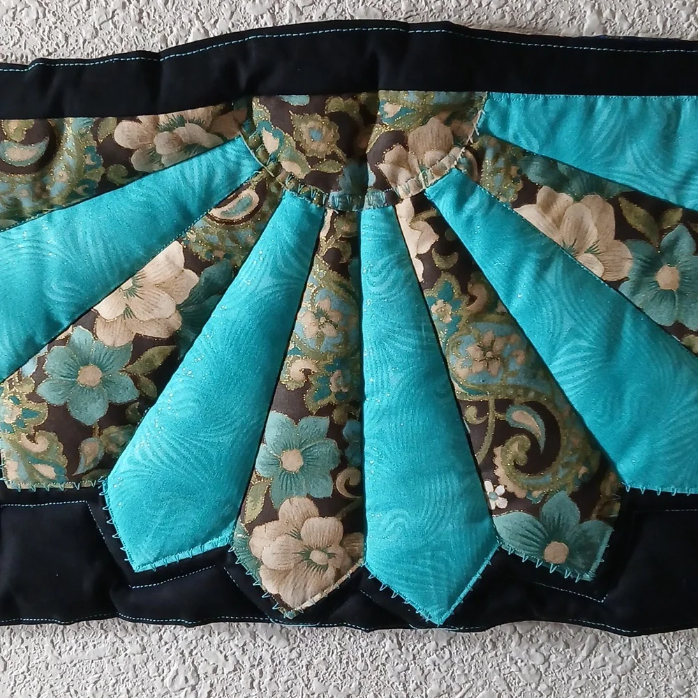 Handcrafted Floral and Teal Quilted Wall Hangings